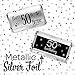 Black and Silver 50th Birthday Mini Candy Bar Wrappers, Shiny Foil - 45 Stickers