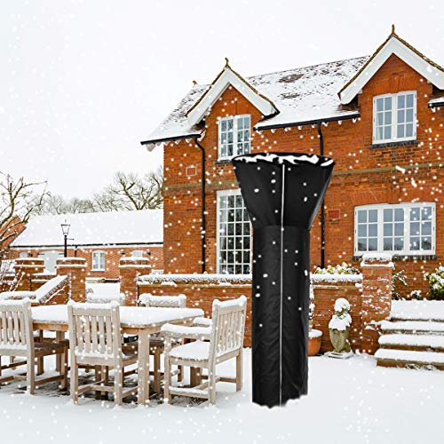 AOZRYNL Patio Heater Covers Waterproof with Zipper, Standup Outdoor Round Heater Covers Oxford Fabric Windproof Snowproof Protection Cover Compatible with Propane Heater (87\