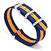 CIVO HY00070 Watch Bands NATO Premium Ballistic Nylon Watch Strap Stainless Steel Buckle, 22mm, Navy/Pumpkin