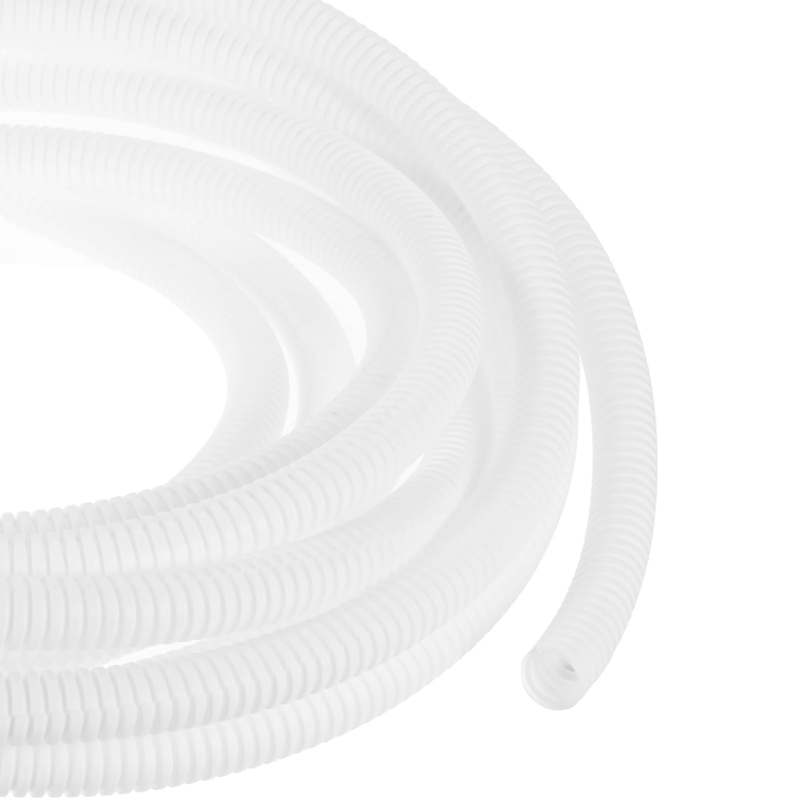 DMiotech 8m Wire Loom Split Tubing 12.7mm, Cord Protectors from Pet Flexible Conduit Cable Management for Office, Home, Garden, White