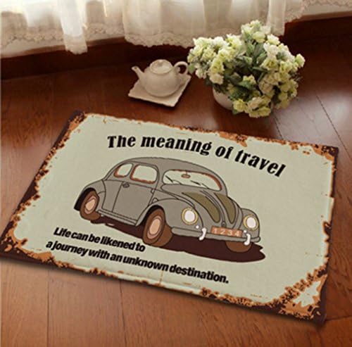 AyFUN Kids Cartoon Bedroom Soft Retro Kitchen Cushions Mats Non-Slip Rugs Mattresses Doormats Car