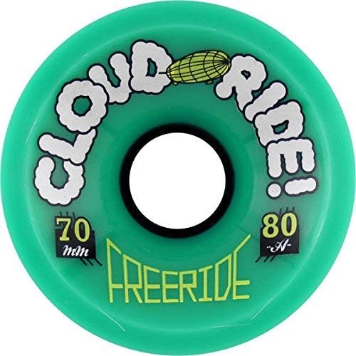 Cloud Ride Wheels Freeride White Skateboard Wheels - 70mm 80a (Set of 4)