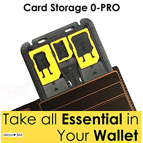 Tubwair Slim SIM Card Holder case & MicroSD Card Storage + 1 USB Memory Card Reader 3 sim Card Adapters 1 iPhone pin Tray Opener, Holds 4 SIM Cards 1 Micro 1 Nano sim & 2 MicroSD TF Cards, CC Size