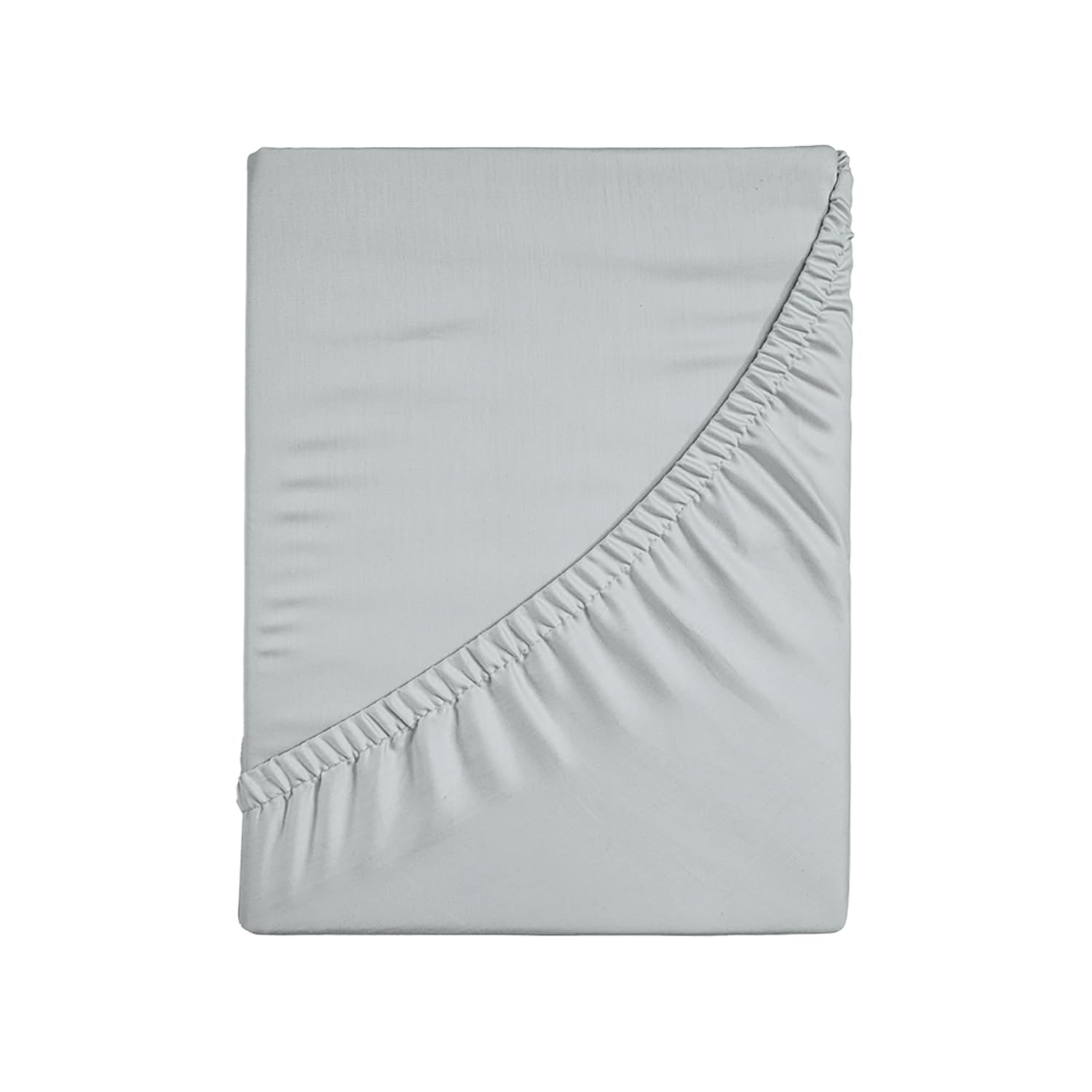 Fitted Sheet for Single Bed, Plain Dyed Fitted Bottom Sheet, 4 Sides, 100% Cotton Jersey, 80/90 x 190/200 cm, Grey