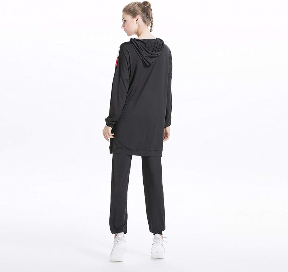 DreamsyUS Muslims Tracksuits Women Islamic Tracksuit Hoodies Casual Outdoor Color Sports Suit: Clothing