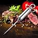 Lingstar Stainless Steel Condiment Syringe Meat Injector Kit for Grill Barbecue with 3 Injector Needles Silvery