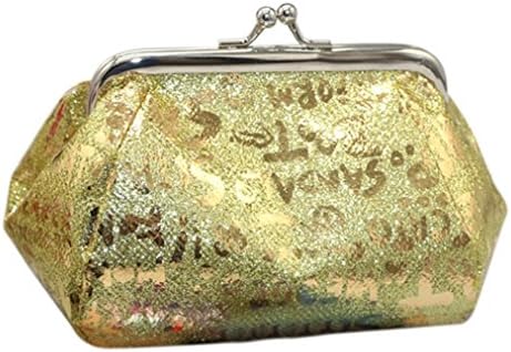Inverlee Women Girls Reflector Laser Coin Purse Bag Shining Evening Wedding Party Handbag Wallet Bag Change Pouch Key Holder (Gold)