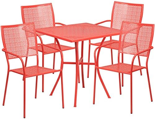 Karako 5-piece Artistic Designed Red Bistro Set