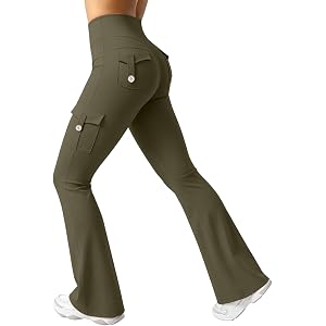 moolBeko Flared Yoga Pants for Women High Waisted Leggings with Pockets | High waisted flare yoga pants with cargo pockets,st