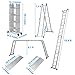 Finether 15.4ft Telescoping Ladder Multi Purpose Aluminum Extension Ladder, Folding Ladder Certified by EN131, 330lbs Capacity Heavy Duty with Safety Locking Hinges and 2 Panels for Free