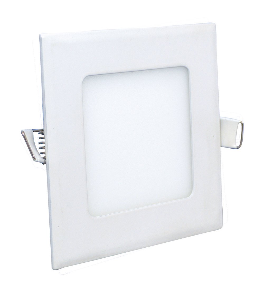 tibelec 306110 Recessed Spot Flat Square 4 W Integrated LED 110 Lumens Metal/Glass White 85 x 85 mm