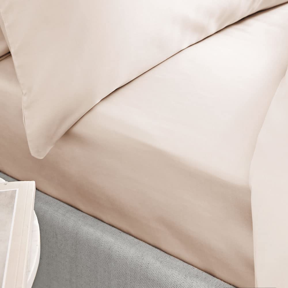 Bianca 400 Thread Count Cotton Sateen King Fitted Sheet Oyster
