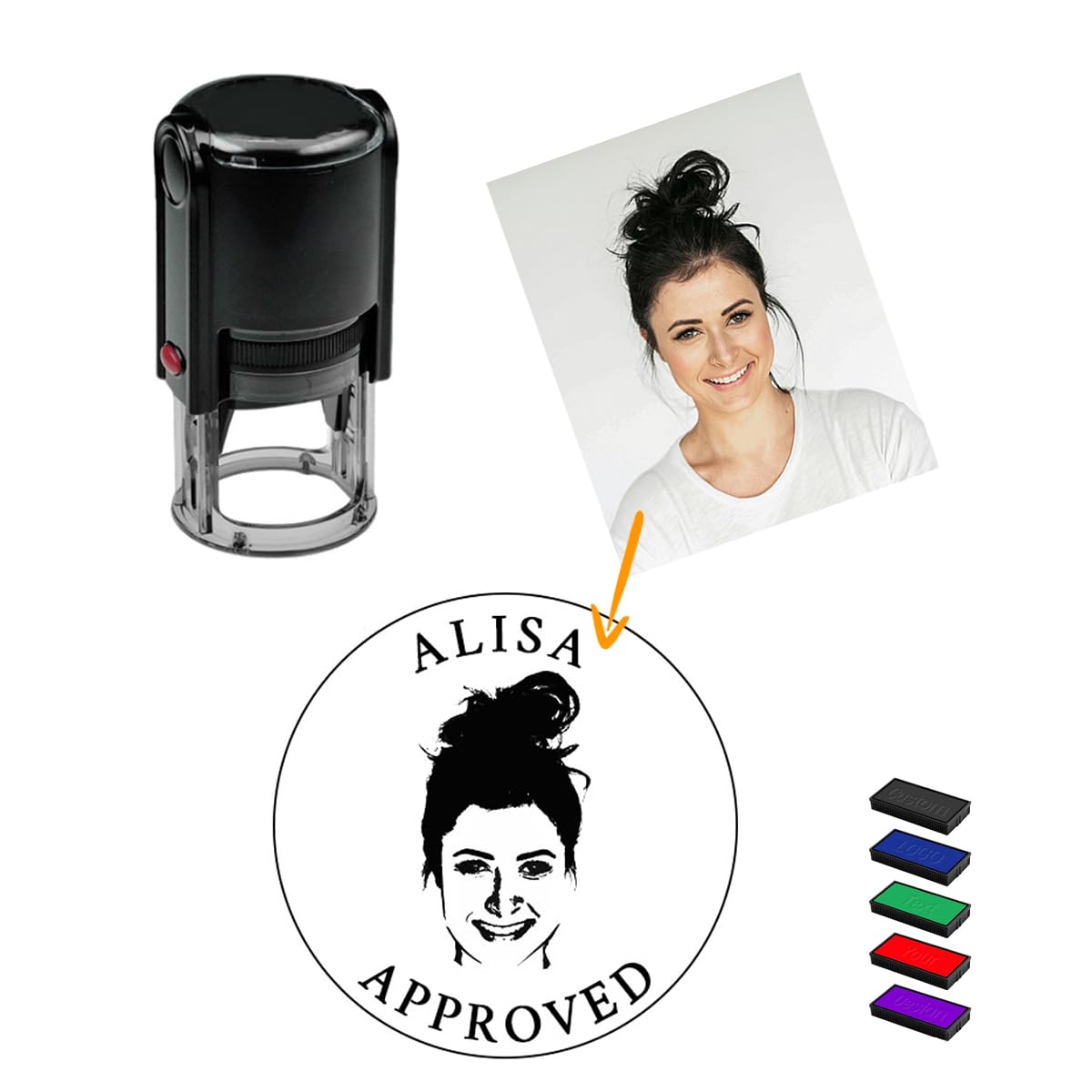 Personalized Face Stamp Self Inking Custom Photo