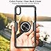 Vofolen Clear Armor for iPhone Xs Max Case Ring Holder Kickstand 360 Rotational Clip Holster Flexible Rubber Bumper Slim Transparent Hard Protective Back Cover for iPhone Xs Max 10S Max (Black)
