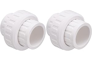 Carvedexquisitely 1-1/2" PVC Union Coupling Pipe Fitting (actual diameter 1.9") PVC Adapter Schedule 40(Socket x Socket), EPD