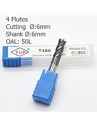 ougar8 Centro de 1, 2, 3, 4 6 8 mm Carburo CNC Torno Fresa End espiral de corte router bits Tungsteno TiAlN Coated HRC45 grabado corte End Mill Square Flat endmills micrograin Solid Herramientas (6pcs lot)
