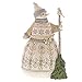 Enesco Jim Shore Heartwood Creek White Woodland Snowman with Broom Figurine, 8.5