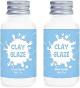 EIGTWEN 2 x 50ml Air Dry Clay Glaze Varnish Gloss Matte Protective Coating view 1