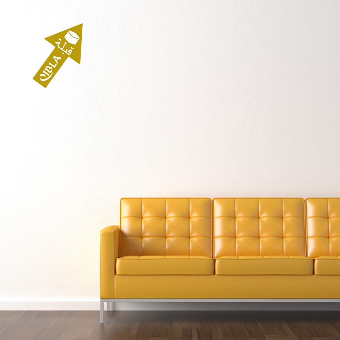 Qibla Direction Arrow (2pk) - Wall/Ceiling Decal Sticker (S004M) (Gold) - Image 3