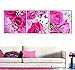 Amoy Art - The butterfly with Pink Rose Flowers Modern Canvas Prints Stretched Artwork Abstract Pictures to Photo Paintings on Canvas Wall Art for Home Decorations Room Decor