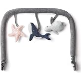 Ergobaby Evolve Bouncer Toy Bar Accessory for Infant and Toddler Play | Compatible with Ergobaby Evolve Baby Bouncer, Ocean Animals Design, Ocean Wonders Charcoal Grey