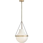 Hinkley Collins Medium Interior Pendant, Cased Opal Teardrop Shade, Hand-Blown Glass, Includes (1) 6-in and (2) 12-in Down Ro