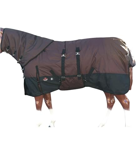 La La Pet Wasserdichte Pferdedecke 220 G – Atmungsaktiv, Verstellbar Für Pferde & Ponys, Größe 117,8 Cm
