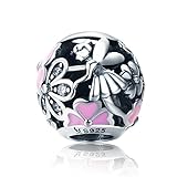 BAMOER 925 Sterling Silver Spring Flower Fairy Charms Beads for Women Bracelet DIY Jewelry Accessories