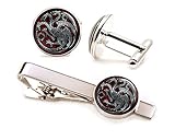 Targaryen Cufflinks, Game of Thrones Tie Clip, Dragon Jewelry, Game of Thrones Wedding Party Gifts, Groomsmen Gift