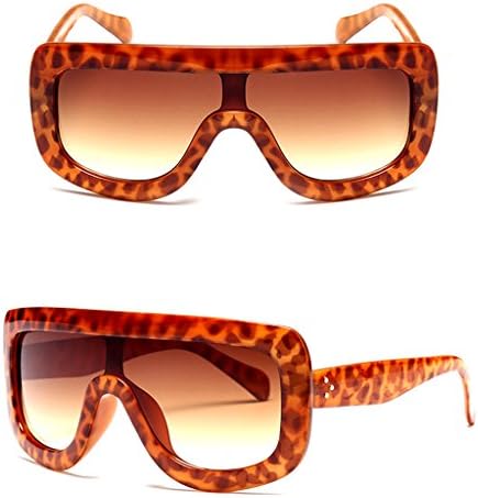 NDJK Retro Women's Big Style Sunglasses Vintage Oversized Designer Shades Eyeglasses (Yellow&amp;Leopard)
