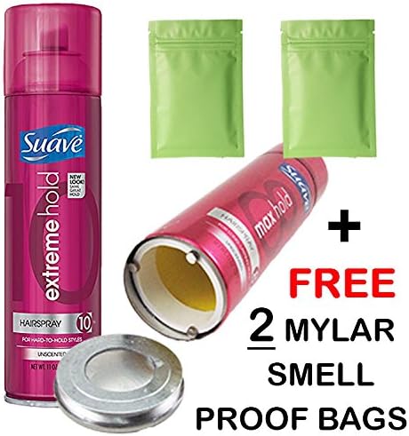 Hair spray Stash Can XXL Sized Compartment + Mylar Smell Proof Bag