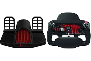 Honeycomb Aeronautical Charlie Rudder Pedals with Adjustable Tension Knob and Aluminum Construction Bundle with Alpha Flight Controls Yoke and Switch Panel (2 Items)