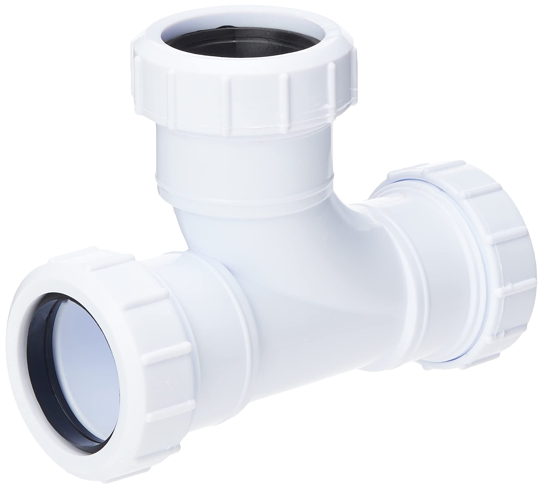 Merriway BH02916 Waste Compression Tee Connector, 40mm , White
