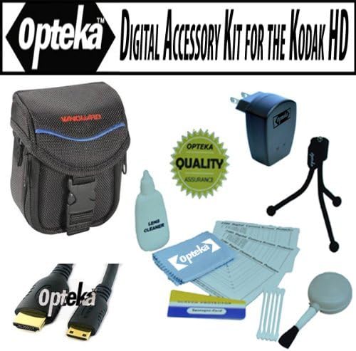 Opteka Professional Digital Accessory kit for the Kodak PLAYTOUCH, Zi8, Zx1, PLAYSPORT, ZxD Compact HD video camcorder includes Opteka cleaning kit, Vanguard Sydney 6B case, HDMI cable, USB AC Charger and more
