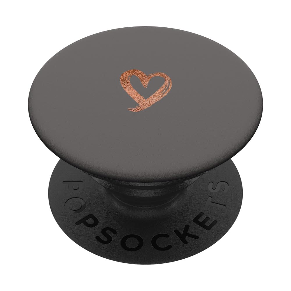 Rose Minimalist Heart Gray PopSockets Adhesive PopGrip