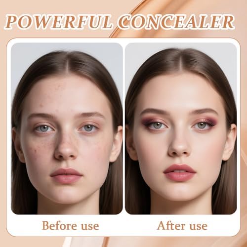 2 unidades de base de maquillaje de cambio de color, 2 en 1 con cepillo, base de cobertura completa a media para maquillaje impecable, de larga duración, hidratante, para todo tipo de pieles, piel