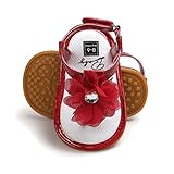 Flower Sandals, CoKate Baby Girls Soft Sole First Walker Crib Shoes Princess Sandals 0-18 M (12-18 Month, Red)