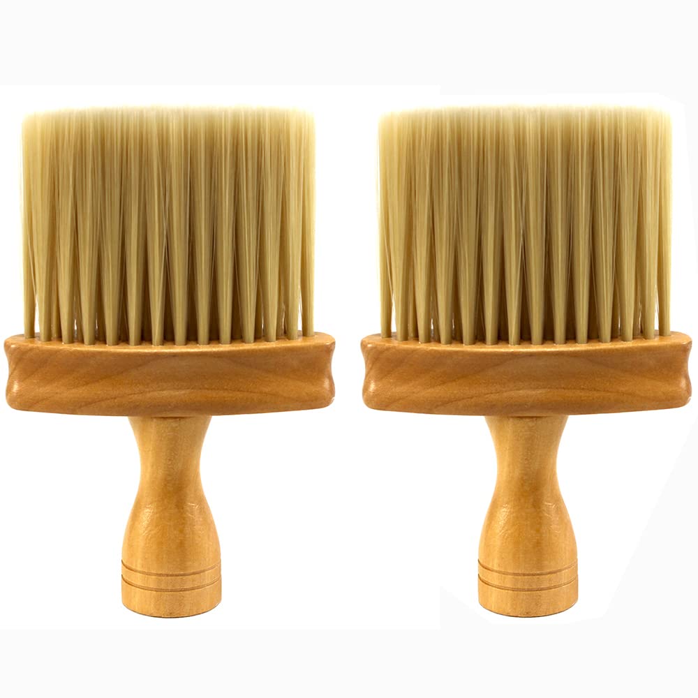 Hair Cutting Brush,Professional Hairdressing/Barber Wooden Neck Brush (2Pcs)