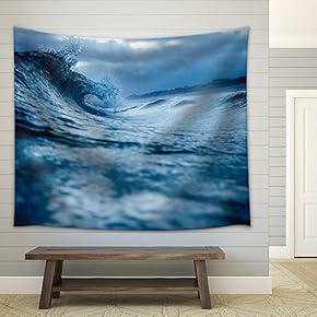 Waves on The Sea - Fabric Wall Tapestry Home Decor - 51x60 inches