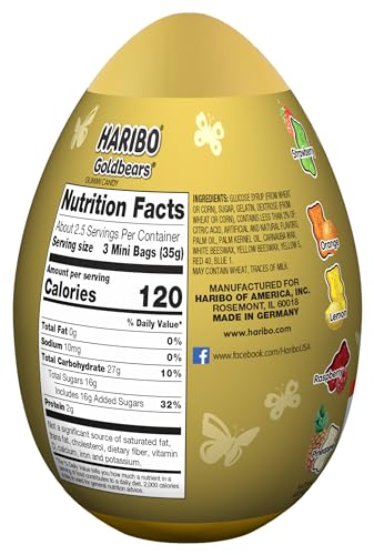 HARIBO GUMMI CANDY | EASTER LIMITED EDITION | GOLDBEARS IN AN EGG | ORIGINAL FLAVORS, 3.2 OZ.