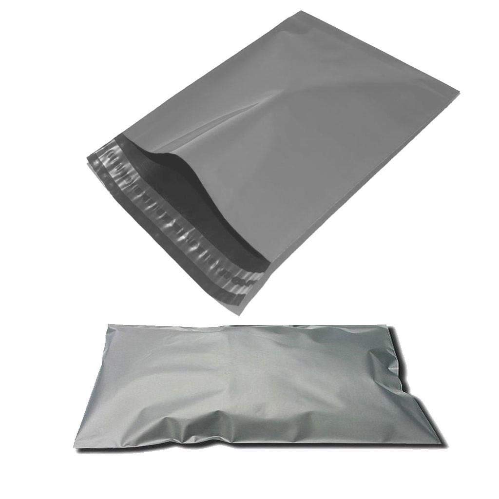 Grey Mailing Bags Plastic Mail Post Postage Polythene Strong Self Seal 6" x 9" (15 x 23cm) - 100 Bags