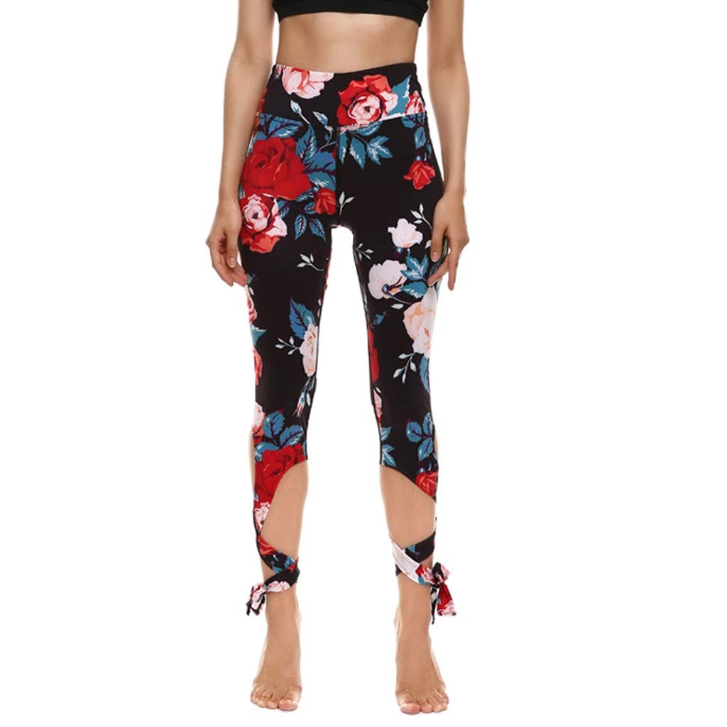 Womens High Waist Yoga Pants Tummy Control Workout Running Yoga Leggings