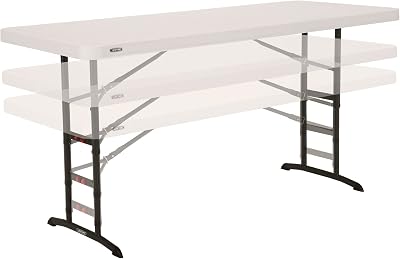 LIFETIME Commercial Adjustable Height Table 6 ft HDPE Top 3 Heights