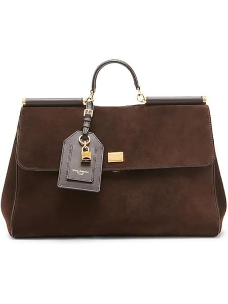 Dolce & Gabbana My Sicily Suede Top-Handle Bag in Ebano Moro
