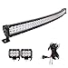 Senlips 52” 300W Led Light Bar Curved Spot Flood Combo Beam Off Road Waterproof Driving Bar with 2PCS 18W Led Pods Flood and Wiring Harness 10ft 12V 1 Lead for Trucks Jeeps ATV Car Accessories