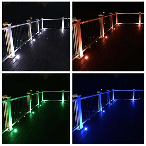 Low Voltage LED Deck Lights Kit Φ1.18" Waterproof Recessed Deck Lamp Outdoor Yard Garden Pathway Patio Step Stairs Landscape Decor LED In-ground Lighting RGB, Pack of 10 - Thumbnail 5