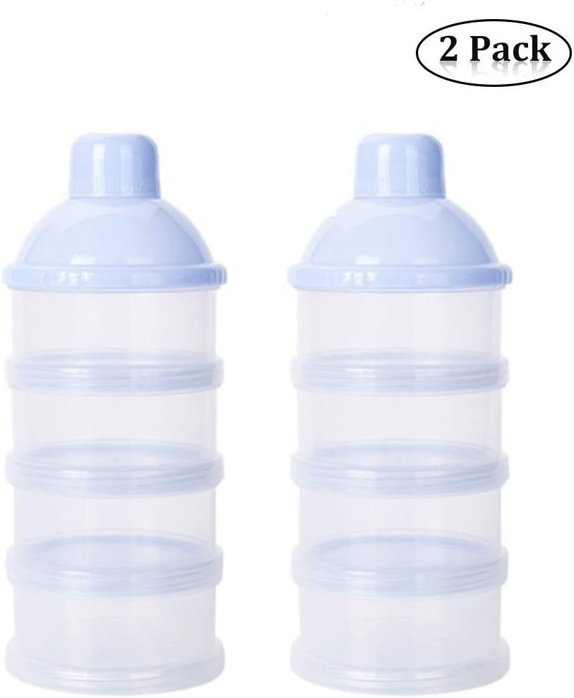 2 Pack Blue Formula Dispenser?Portable Milk Powder Formula Dispenser?Non-Spill Baby Kids Milk Powder Formula Dispenser?Milk Powder Formula Dispenser Container Pot Box