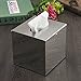 CONBEE Stainless Steel Cube Tissue Holder Box Corrosion Resistance Home Office Decor Silver Size 130×130×130mm