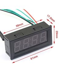 DROK 12 Volt DC Car Reloj digital eléctrico Fahrenheit ° F Voltaje Medición de Temperatura Color Blanco LED Gauge Panel Meter 18B20 Sensor Sonda