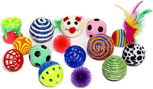 Sweet Pete Cat Toys 12 Piece Cat Toy Balls Variety Pack (12 Toy Ball Variety Pack)